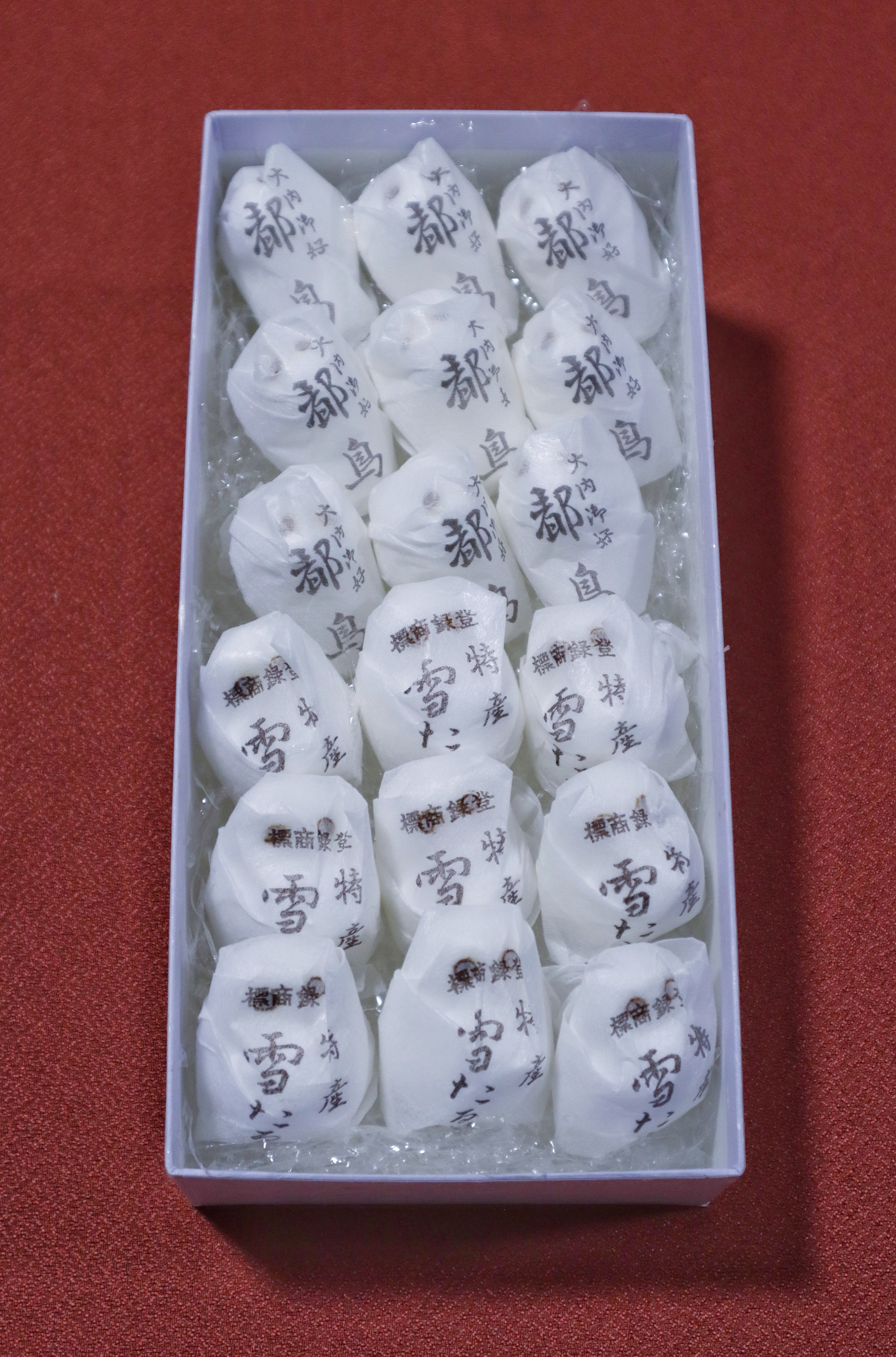 奈良屋本店 / 雪たる満・都鳥 18個入（薄紫の紙箱）